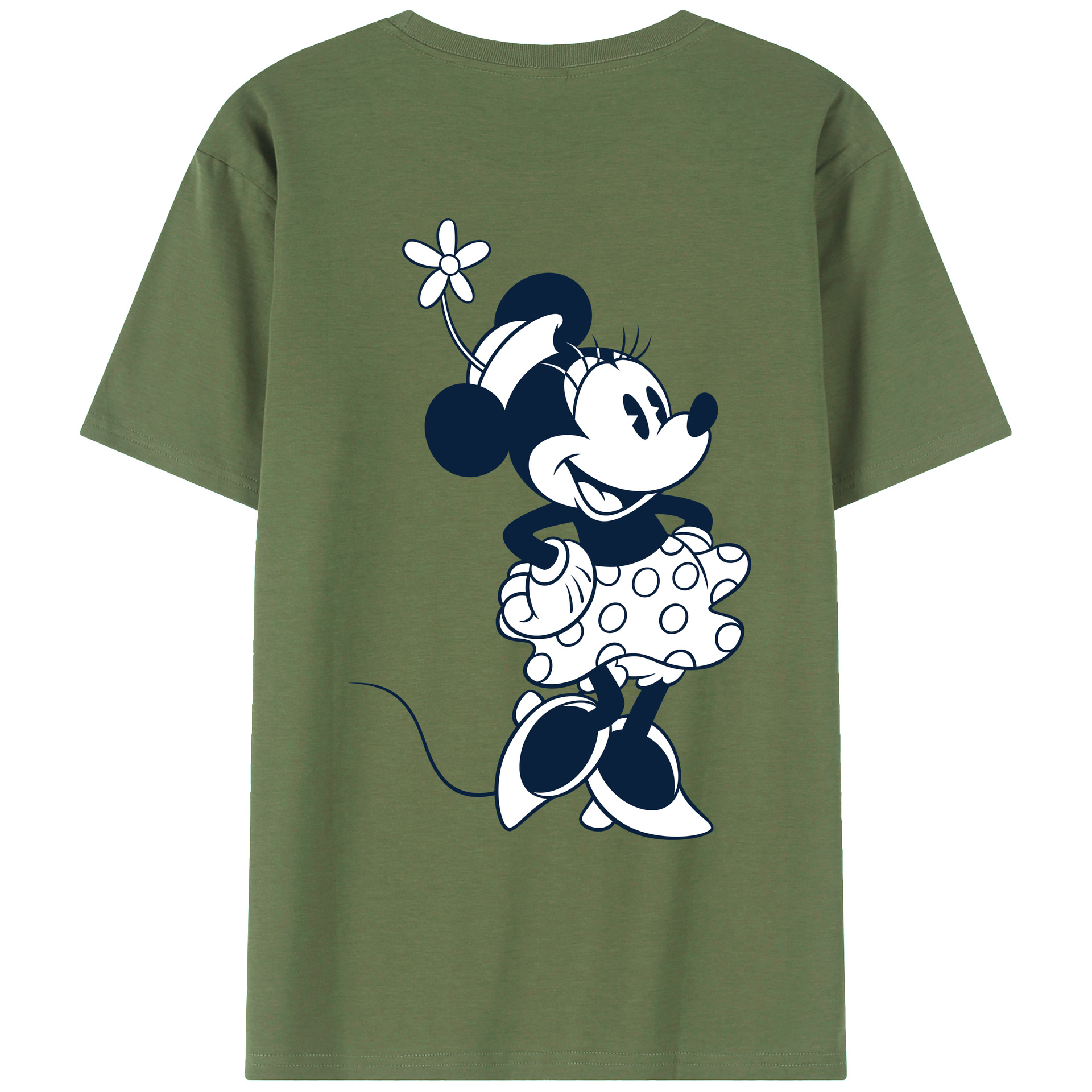 ミッキーマウス Mickey Mouse 綿100％ メンズ半袖Tシャツ（バックプリント） 通気性